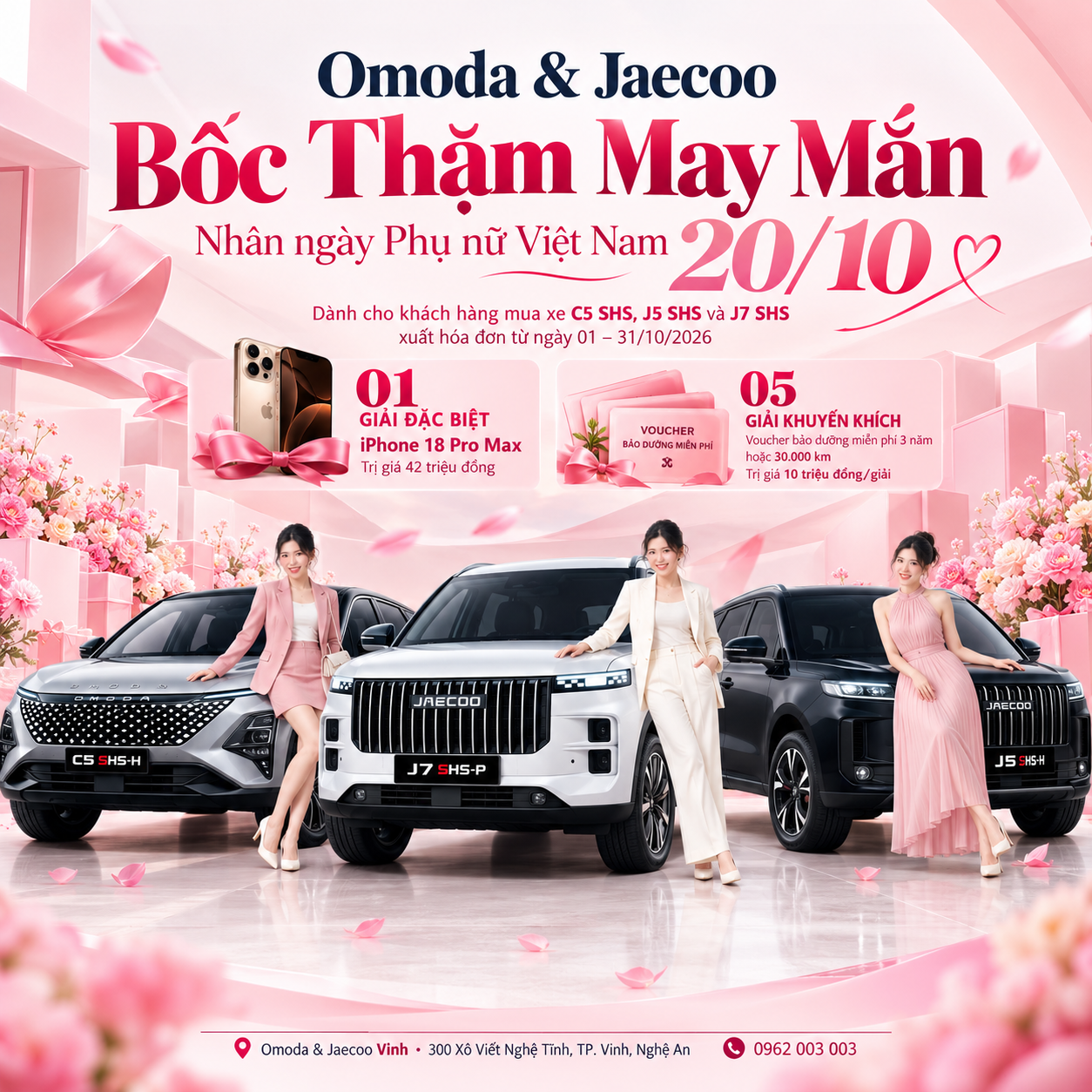 Khuyến mãi 20/10 tại OMODA & JAECOO VINH - Mua xe nhận quà lớn